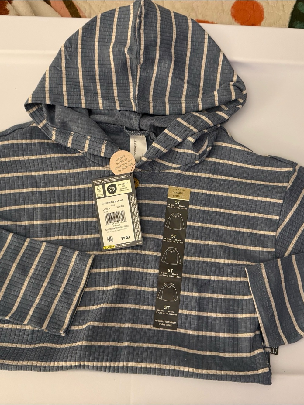 Gerber Blue and White Striped Hooded Sweatshirt